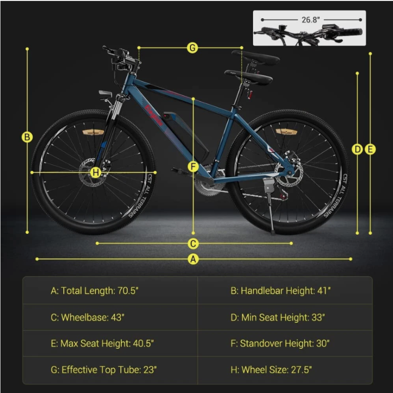 Used M1 Plus Upgraded 27 inch or Electric Mountain Bike 25OW 36V E-Bike 100% Good Condition - Image 4